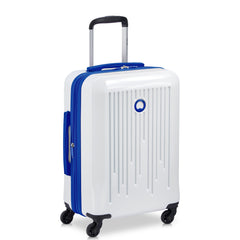 Delsey Paris Christine Hardside Expandable Luggage with Spinner Wheels ( White with Blue Trim , Carry On 20 Inch ) White with Blue Trim Carry On 20 Inch U1