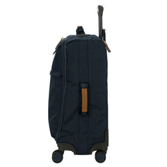 Bric's X-Travel 21 Carry-On Spinner Luxury Softside Luggage with 360 Wheels, Recycled Water-Resistant Fabric, Interior Pockets, and Leather Details ( Navy , One Size ) Navy One Size U2