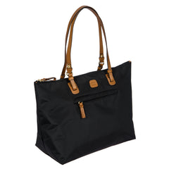 Brics X-Collection Sportina Large 3-in-1 Tote Bag - Water-Resistant Recycled Nylon Travel Carry-On Bag with Adjustable Strap and Luggage Pass-Through - Detachable Pouch Included ( Black , One Size ) Black One Size U3