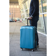 Samsonite Centric 2 Expandable Hardside Luggage Set with Dual Spinner Wheels ( Caribbean Blue , Checked-Large 28-Inch ) Caribbean Blue Checked Large 28 Inch U5