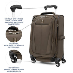 Travelpro Maxlite 5 Softside Expandable Luggage with 4 Spinner Wheels, Lightweight Suitcase, Men and Women ( Mocha , Carry-on 21-Inch ) Mocha Carry On 21 Inch U20