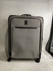 LONDON FOG Cambridge II Softside Expandable Spinner Luggage, Black White Houndstooth, Checked-Medium 25-Inch Black White Houndstooth Checked-Medium 25-Inch U1