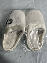 isotoner Women's Microterry PillowStep Satin Cuff Clog Slippers, White, 7.5-8 B(M) US White 7.5-8 U4