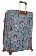 Lily Bloom Design Pattern 28" Luggage Softside Expandable With Double Spinner Wheels, Large Lightweight Suitcase Checked Bag For Women Night Owl 28in U1