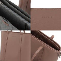 Bugatti Pure Collection Tote Bag for Women, Girls, and Teens, Vegan Leather Purse with Removable Laptop Sleeve For Work, School, or Travel, Fits Tablets, Phone, Wallet and More, Pink Pink Large U1