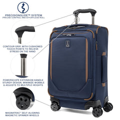 Travelpro Crew Classic Lightweight Softside Expandable Carry on Luggage, 8 Wheel Spinner Suitcase, Men and Women, Carry On 21-Inch, Patriot Blue Patriot Blue Carry On U1