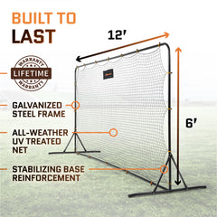 Soccer Rebounder Net Feet Practice Soccer Training Equipment | Portable, Easy Assembly, Steel Frame | Perfect for Practicing Backyard Volley, Solo Training,Kickback, Passing, Pitchback (12x6 Feet) U1