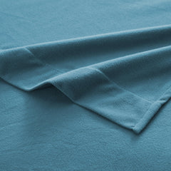 Flannel Sheets Queen Size Warm and Cozy Deep Pocket Breathable All Season Bedding Set with Fitted with Full Elastic & Built in Corner Sheet Straps, Flat and Pillowcases, Queen, Denim Denim Blue Queen U1