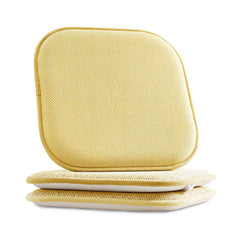 Elegant Comfort Chair Cushion Covers with Ties and Non Skid Rubber Backing-Thick Memory Foam - Soft Cushion Pad- Rounded Square Seat Cover- 16 x 16 Inches - Set of 2 Chevron Textured Pattern, Yellow Chevron Yellow Set of 2 U1