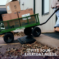 BISupply Rubber Curb Ramp 4 Inch Rise Wedge Set - 2pk Car Ramps Interlocking Curb Ramps for Driveway and Sidewalk U2