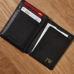 Leatherology Premium Mahogany Men's Money Clip Card Holder Wallet with ID Window - Holds up to 10 bills, features non-magnetic metal money clip and thumb-slide ID window Premium Mahogany One Size U1
