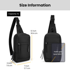 Sherpani Metro, Anti Theft Travel Sling Bag, Sling Backpack, Crossbody Backpack, Sling Bag for Women ( Carbon , One Size ) Carbon One Size U1