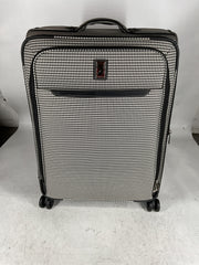 London Fog Oxford III 2 Piece Set (Cabin Bag and 25" Spinner), Black White U1