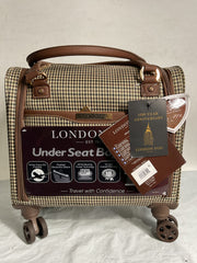 London Fog Oxford III 15" 8-Wheel Under Seat Bag Olive Houndstooth Olive Carry-On 15-Inch U2
