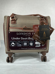London Fog Oxford III 15" 8-Wheel Under Seat Bag Olive Houndstooth Olive Carry-On 15-Inch U3