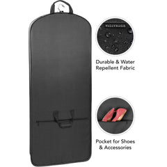 WallyBags 60 Premium Tri-Fold Travel Garment Bag with exterior pocket ( Black , 60-inch ) Black 60 Inch U2