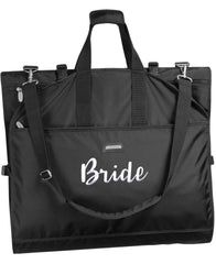 WallyBags 66 Premium Tri-Fold Carry On Destination Wedding Gown Travel Bag with multiple pockets and shoulder strap ( Black - B1 , 66 Inch ) Black - B1 66 Inch U1