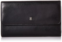 Bosca Womens Old Leather Framed Checkbook Clutch Wallet Black One Size U1