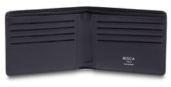 Bosca ITALIA Slim 8-Slot Men's Pocket Wallet Made In Italy, Monfrini Collection ( Black , One Size ) Black One Size U1