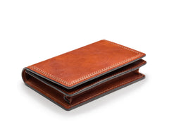 Bosca Mens Dolce Collection - Full Gusset Two-Pocket Card Case w/ I.D. Amber One Size U3