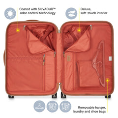 DELSEY Paris Chatelet Air 2.0 Hardside Luggage with Spinner Wheels ( Chocolate Brown , Checked-Medium 24 Inch ) Chocolate Brown Checked Medium 24 Inch U6