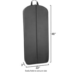 WallyBags® 48” Deluxe Tri-Fold Travel Garment Bag with three pockets ( Black , 48-inch ) Black 48 Inch U1