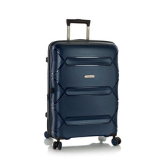 Heys Milos Durable and lightweight luggage, made with Duraflex impact-resistant material, TSA Combination Lock, Dual Spinner Wheels, and Expandable ( Navy , 26-Inch Checked-Medium ) Navy 26 Inch Checked Medium U1