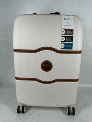 DELSEY Paris Chatelet Hardside Luggage with Spinner Wheels Champagne White Checked Medium 24 Inch U5