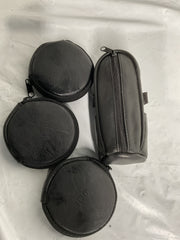 FOURNAMENTPLUS Golf Balls W/Zip Golf Bag Holder In Black Faux Leather 3 pcs U1