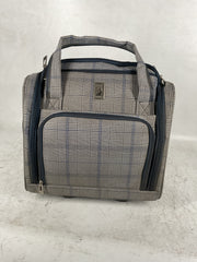 London Fog Knightsbridge 15-Inch 2-Wheel Under Seat Bag ( Grey/Navy Plaid , One Size ) Grey/Navy Plaid One Size U1