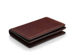 Bosca Mens Dolce Collection - Full Gusset Two-Pocket Card Case w/ I.D. Dark Brown One Size U1