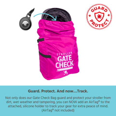 J.L. Childress Gate Check Bag for Single & Double Strollers - Stroller Bag for Airplane - Large Stroller Travel Bag for Airplane - Air Travel Stroller Bag ( Neon Pink , One Size ) Neon Pink One Size U1