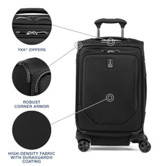 Travelpro Crew Classic Lightweight Softside Expandable Luggage, 2 Wheel Upright Rollaboard Suitcase, Men and Women ( Black , Carry On 21-Inch ) Black Carry On 21 Inch U1