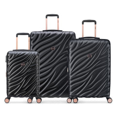Delsey Alexis Lightweight Luggage, 4-Wheel Spinners Hardshell Suitcase, Expandable with TSA Lock ( Black/Rose Gold , 3-piece Set (21"/25"/29") ) Black/Rose Gold 3 Piece Set 21 25 29 U1