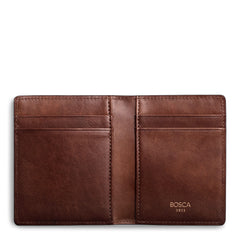 Bosca Men's Wallet, Dolce Leather Front Pocket Bifold Wallet with Magnetic Clip ( Dark Brown , One Size ) Dark Brown One Size U2