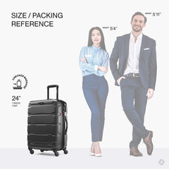 Samsonite Omni Checked-Medium 24-Inch PC Hardside Expandable Luggage with Spinner Wheels ( Black , Checked-Medium 24-Inch ) Black Checked Medium 24 Inch U37