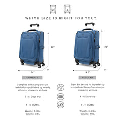 Travelpro Maxlite 5 Softside Expandable Luggage with 4 Spinner Wheels, Lightweight Suitcase, Men and Women Ensign Blue Compact Carry On 20 Inch U6