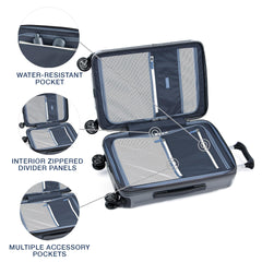 Travelpro Platinum Elite Hardside Expandable Spinner Wheel Luggage TSA Lock Hard Shell Polycarbonate Suitcase ( Vintage Grey , Carry-on 21-Inch ) Vintage Grey Carry On 21 Inch U1