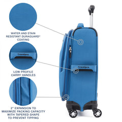 Travelpro Maxlite 5 Softside Expandable Luggage with 4 Spinner Wheels, Lightweight Suitcase, Men and Women Azure Blue Carry On 19 Inch U3