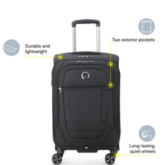 DELSEY Paris Helium DLX Softside Expandable Luggage with Spinner Wheels ( Navy Blue , Carry on 20 Inch ) Navy Blue Carry On 20 Inch U1