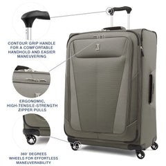 Travelpro Maxlite 5 Softside Expandable Luggage with 4 Spinner Wheels, Lightweight Suitcase, Men and Women Slate Green Checked Large 29 Inch U7
