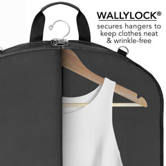WallyBags 52" Premium Travel Garment Bag with shoulder strap and two large pockets ( Black , 52-Inch ) Black 52 Inch U2