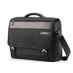 Samsonite Kombi Flapover Briefcase ( Black/Brown ) Black/Brown U2