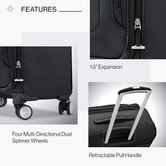 Samsonite SoLyte DLX 29-Inch Expandable Spinner ( Midnight Black , Checked-Large 29-Inch ) Midnight Black Checked Large 29 Inch U1