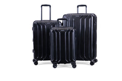NONSTOP New York Elite Luggage Expandable Lightweight Spinner Wheels hard side shell Travel Suitcase Set, TSA Lock, Double USB Port, 3 packing cubes ( Black , 3-piece Set (20/24/28) ) Black 3 Piece Set 20 24 28 U1