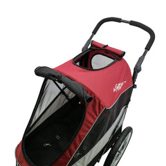 Petique Trailblazer Jogger, Dog Cart for Medium Size Pets, Ventilated Pet Stroller for Cats & Dogs ( Red , One Size ) Red One Size U1