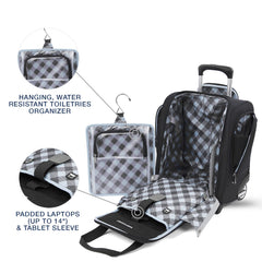 Travelpro Luggage Maxlite 5 Softside Lightweight Rolling Underseat Compact Carry on Upright 2 Wheel Bag, Men and Women Black 15 Inch U17