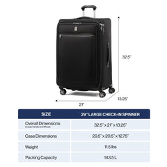 Travelpro Platinum Elite Softside Expandable Checked Luggage, 8 Wheel Spinner Large Suitcase, TSA Lock, Men and Women ( Pilot Green , Checked-Large 29-Inch ) Pilot Green Checked Large 29 Inch U5