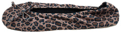 Isotoner Women's Classic Satin Ballerina Slipper Cheetah Medium U1