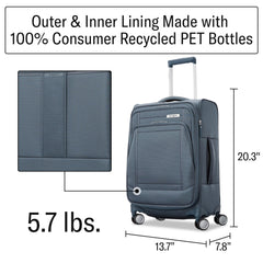 Samsonite UpLIFT Lightweight Softside Expandable Luggage ( Elemental Blue , Carry-On ) Elemental Blue Carry On U1